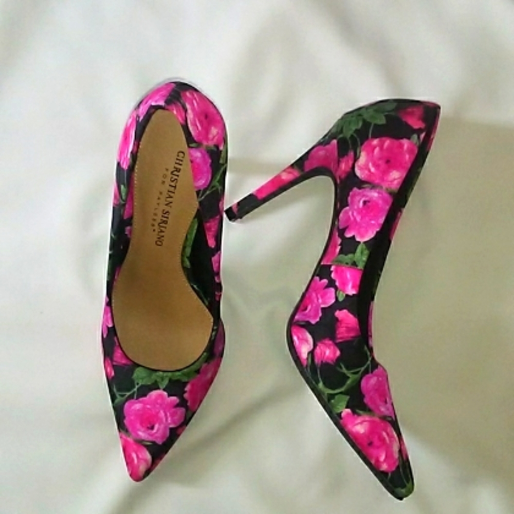 Christian Siriano Pink Floral Pumps, Size 7